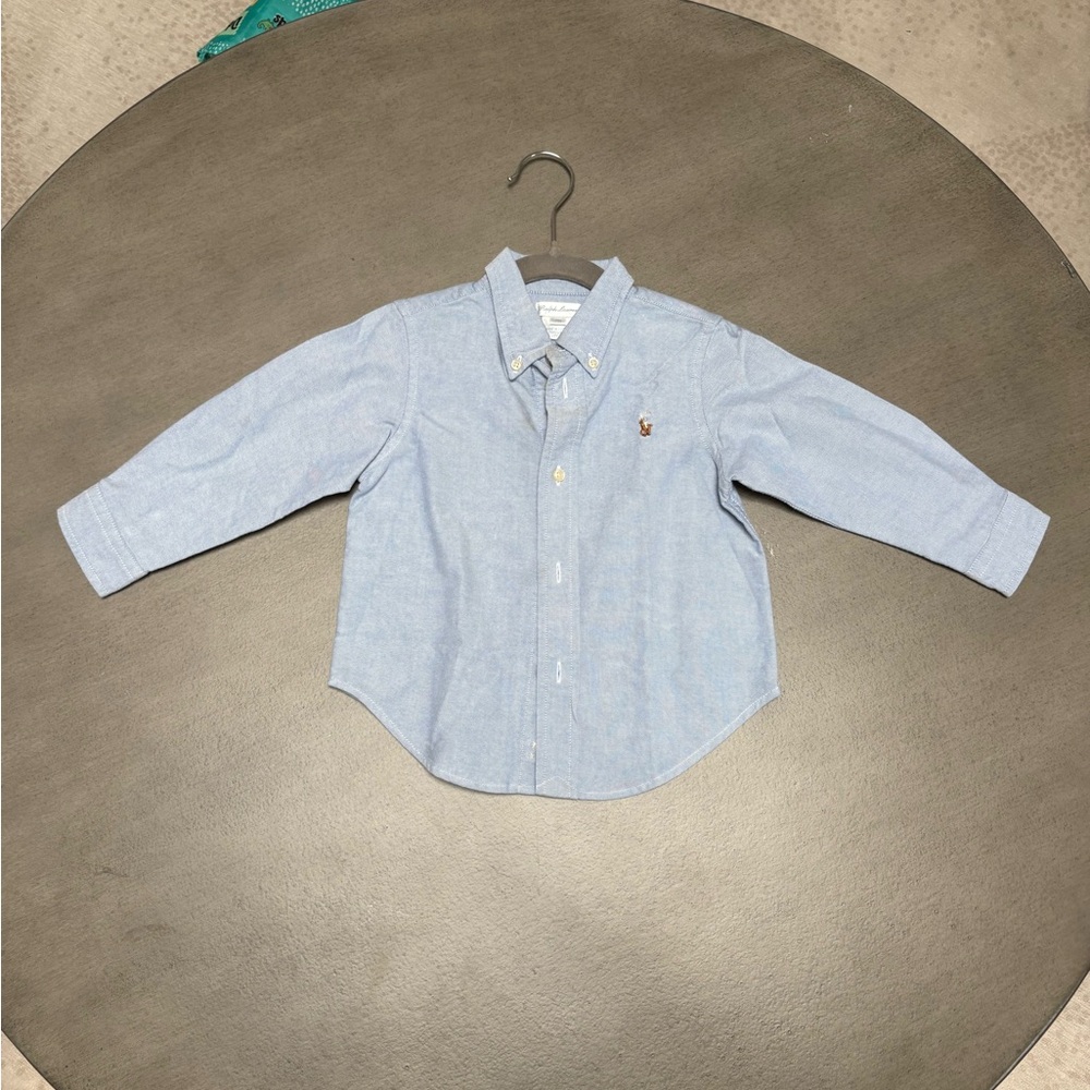 Ralph Lauren Light Blue Boy Kids Cotton Band Button-Down long sleeve Shirt 24M